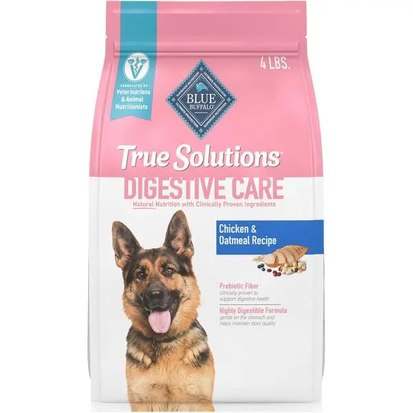 Blue Buffalo True Solutions Digestive Care Natural Dry Dog Food for Adult Dogs, Chicken, 4-lb. Bag