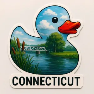 CONNECTICUT LANDSCAPE DUCK VINYL STICKER