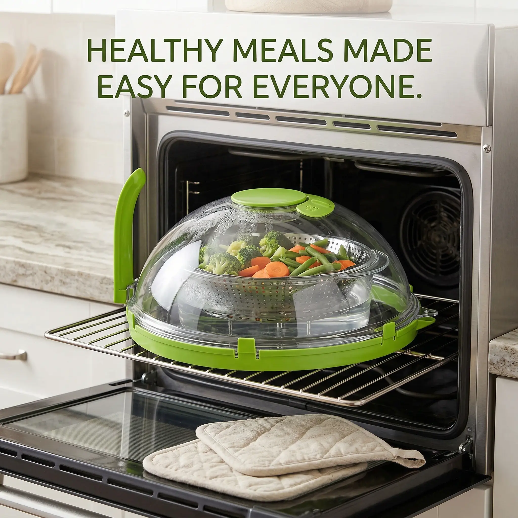 10 Inch Clear Microwave Splatter Cover with Water Reservoir Steamer, Anti-Splatter Food Shield Lid with Vent, Heat Resistant Christmas Holiday Kitchen Essentials Gifts for Home Cooking