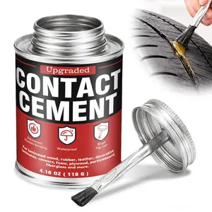 Contact Cement with Brush, Heavy Duty Neoprene Contact Adhesive, Flexible,  Bonding,   Glue for , Leather, Rubber, Laminate & Upholstery, Easy to Use for DIY & Repair