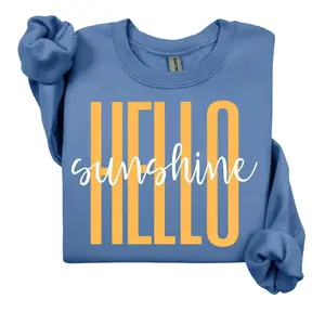 Hello Summer Sweatshirt, Beachy Womens Sweaters, Trendy Summer Crewneck, Tropical Sweatshirt, Cute Sunshine Sweatshirt, Vacation Gifts for Friends