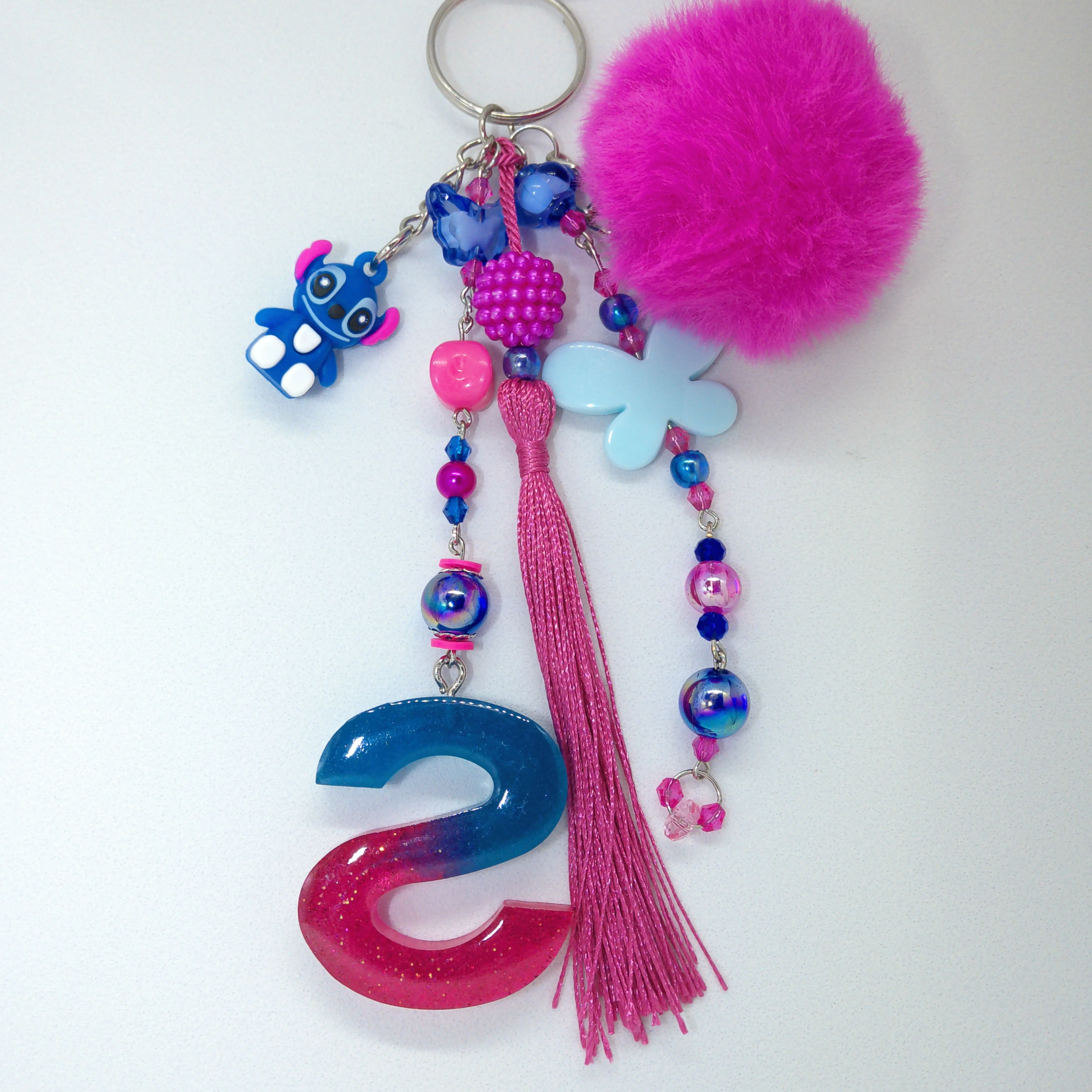 Accessories for Key & Bag Featuring Cartoon Characters with Colorful Beads and Tassel Design