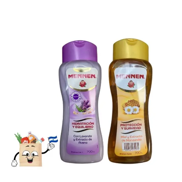 Mennen Shampoo 700ml Pure Gentle Care for All Hair Types with Lavender & Avena Extracts & Honey & Chamomile Extracts