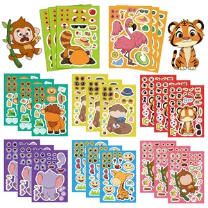 8 Cartoon Animal Party Series Stickers, Suitable for Faith-based Designs Such As Scrapbooks, Diaries, Laptops, Water Bottles, Cars, Etc., with Positive Messages As Gifts, Souvenir Sticker