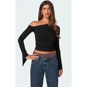 Edikted Women's Stacie Asymmetric Long Sleeve Top