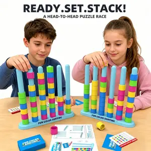 Fun Color Classification Board Game, Fast-Paced Color Ring Matching Puzzle, Ideal for Kids and Family Party Games, Educational and Entertaining