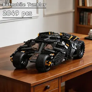2049 Pcs Bat Battle Car Building Blocks Puzzle Set, Compatible with Model 76240, Educational Toy Kit for Kids, Fun Construction Game