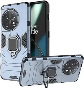 Phone Cases for OnePlus 11 Case, 360°Rotating Car Magnetic Ring Kickstand Shock-Absorbing Case Cover for OnePlus 11 5G (Blue)