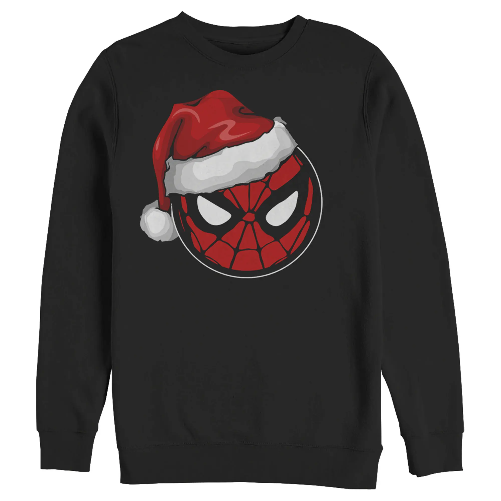 Men's Marvel Festive Spider-Man Santa Hat Sweatshirt, Menswear Stylish Casual Fashion Top