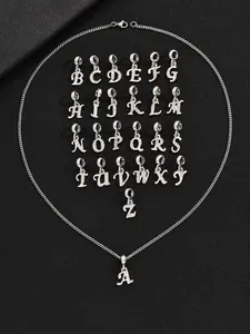 Men's Casual Trendy Letters Design Pendant Necklace, Simple Style Plain Color Necklace, Fashion Accessories for Party & Daily Wear, Trendy All-match & Exquisite Jewelry for Birthday Gift