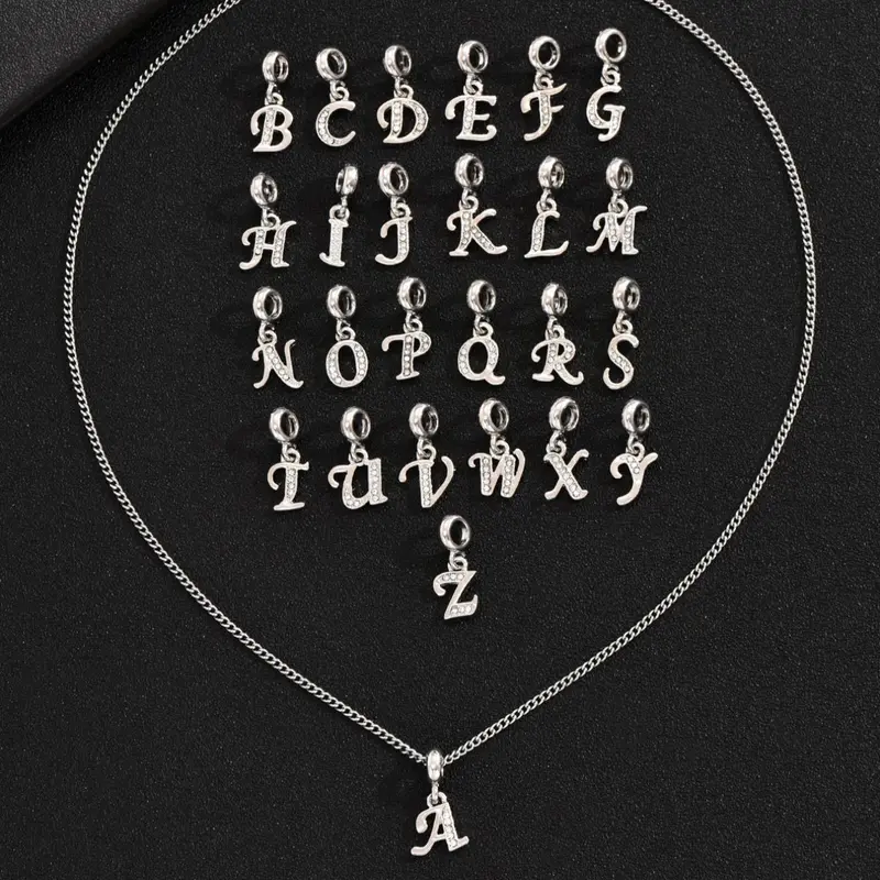 Men's Casual Trendy Letters Design Pendant Necklace, Simple Style Plain Color Necklace, Stainless Steel Chain Necklace, Fashion Accessories for Party & Daily Wear, Trendy All-match & Exquisite Jewelry for Birthday Gift