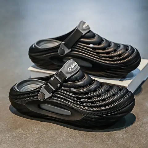 Men's Casual Outdoor Sandals Clog - Lightweight Breathable EVA Sole, Ergonomic Fit for Long Walks, Waterproof Non-Slip Athletic Beach & Pool Shoes, Odor-Resistant, 2025 New Warm Fleece EVASole