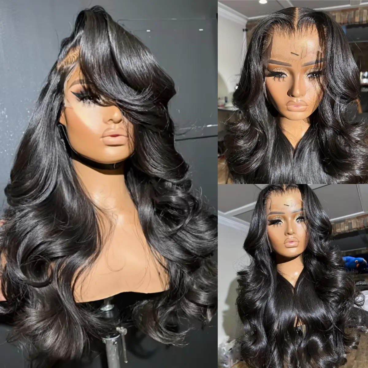 Female 24-in Body Wave Synthetic Hair Wig - Glueless On/Off Full Machine Wig, Soft Fluffy Realistic Texture, Heat-Resistant Reusable, Easy to Wear and Remove for Daily Wear
