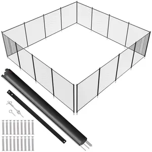 fathersdaygift  VEVOR Pool Fence, 4x 48 FT Pool Fences for Inground Pools, Removable Child Safety Pool Fencing, Easy DIY Installation Swimming Pool Fence, 340gms Teslin PVC Pool Fence Mesh Protects Kids and Pets