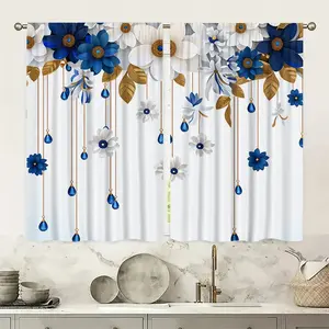2 pieces of high-definition digital printed decorative curtains with patterns. Made of semi-transparent polyester material, resistant to fading. Washable by machine, hung with a pole bag. Suitable for bedroom and living room decoration, as well as home de