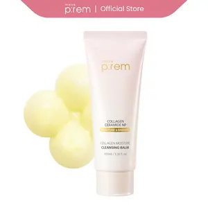 MAKE P:REM Collagen Moisture Cleansing Balm 3.38 Fl Oz, 100ml | Gentle Korean Makeup Remover for Pores & Skin Barrier