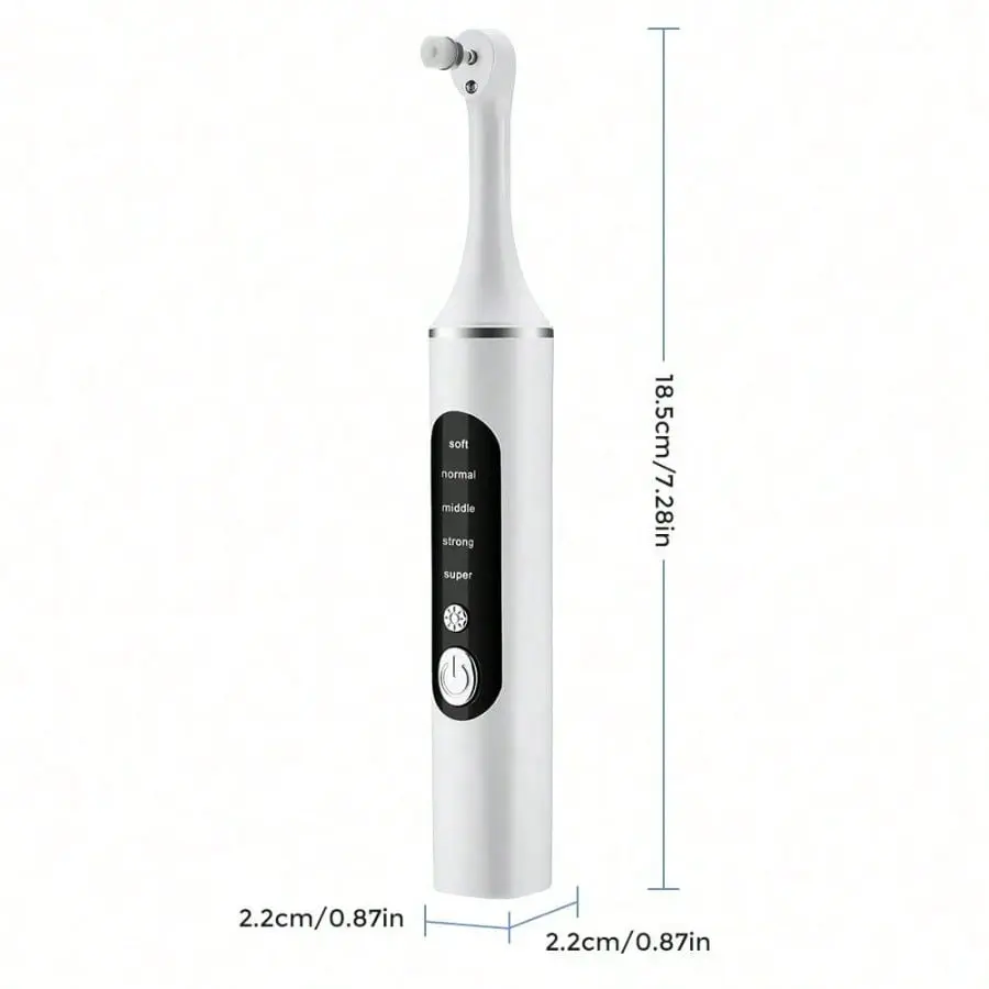 Portable Electric Tooth Polisher - 5-Speed Adjust Speed, Low Noise, Long Battery Life, Strong Tartar & Plaque Removal, Replaceable Nozzle for At-Home Tooth Cleaning & Oral Care