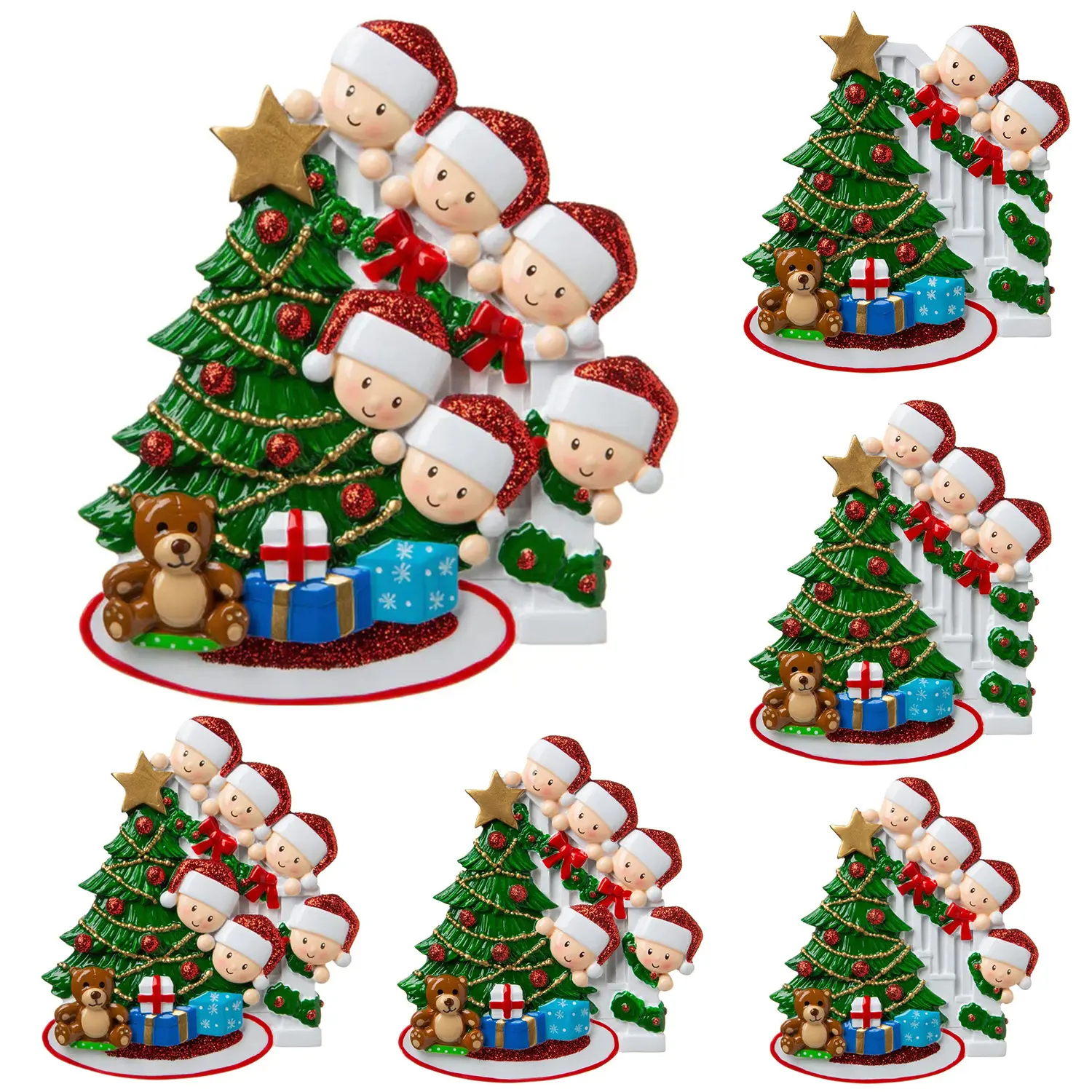 New DIY resin Santa family Christmas pendant resin a Painting Ornaments