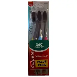Colgate 360 Floss Tip Toothbrush Medium 3 Counts Value Pack