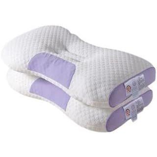 2pcs Knitted SPA Massage Neck Pillow, Cervical Orthopedic Neck Pillow, Soft, Adjustable Ergonomic Contour Support Pillow, Pillow Core, Removable Pillowcase