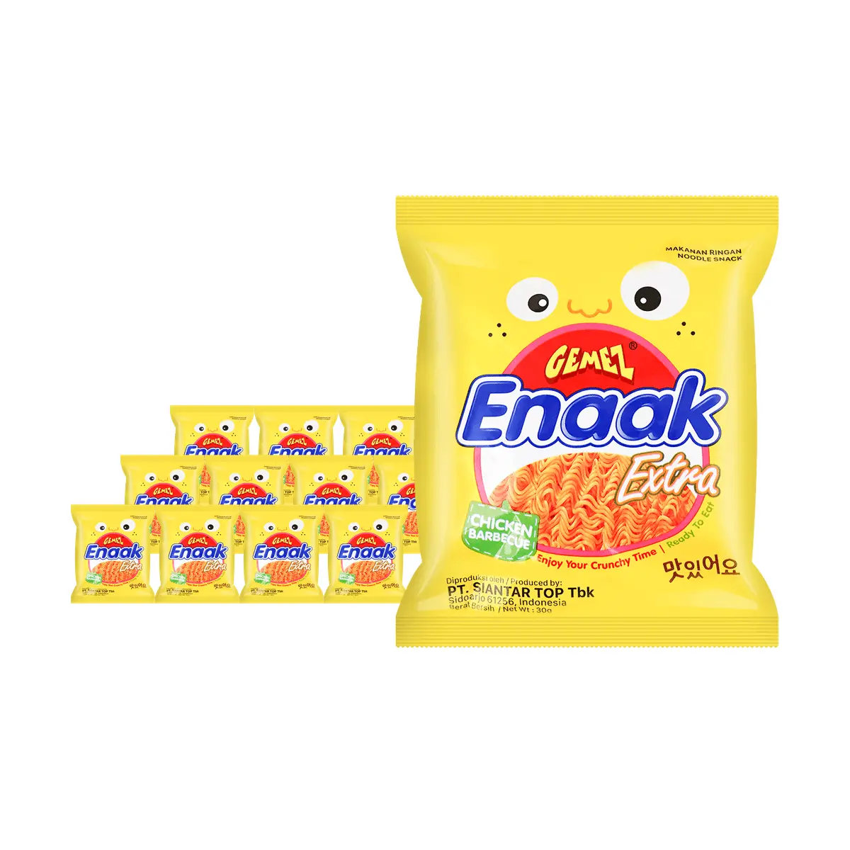 GEMEZ Indonesian Chicken BBQ Crispy Instant Noodles Snack - 30g x 24 Pack | Viral Snack Food, Popular on TikTok & Xiaohongshu