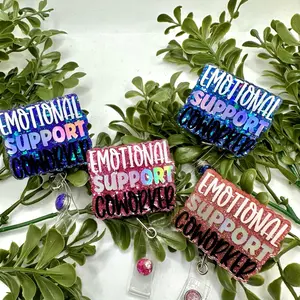 Emotional support coworker badge reel ~ healthcare worker badge reel