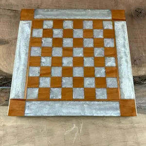 Pearl White Cherry Wood Chess Board (PIECES INCLUDED)
