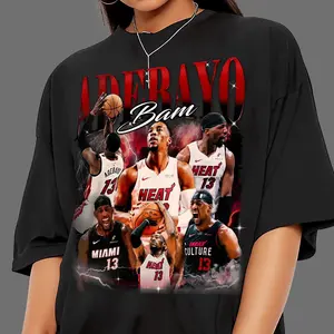 Limited Bam Adebayo Unisex Shirt for Men and Women, Miami Basketball Graphic T-Shirt, Basketball Tee 90s