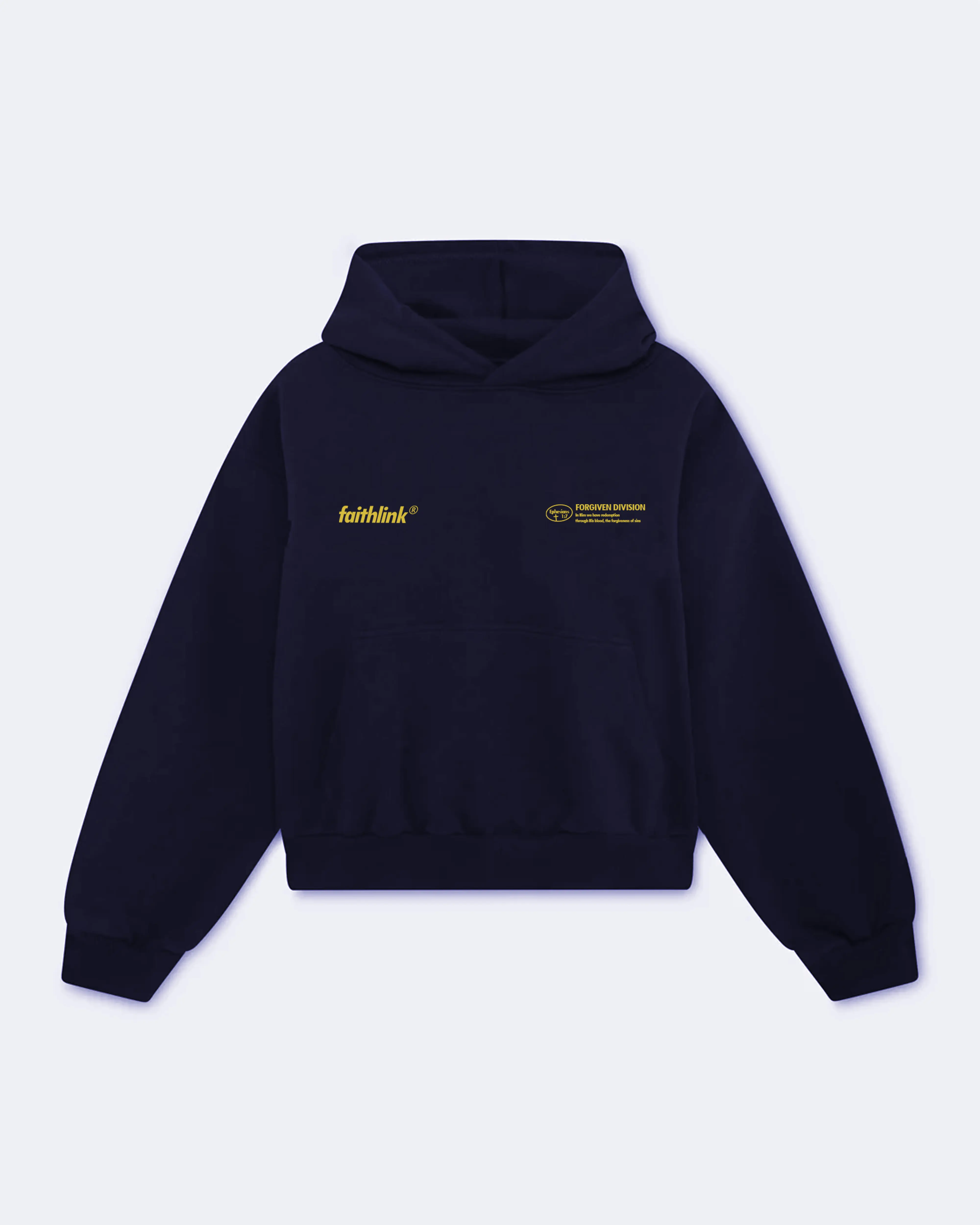 Faith Link Co. - Forgiven Hoodie - 100% Premium Cotton, Message-Driven and Scripture-Based Design (Ephesians 1:7)