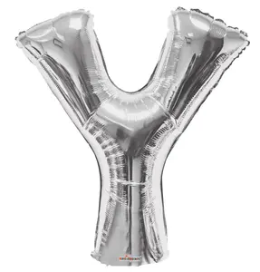 34″ Letter "Y" Balloon  Silver– (Single Pack). 15254-34