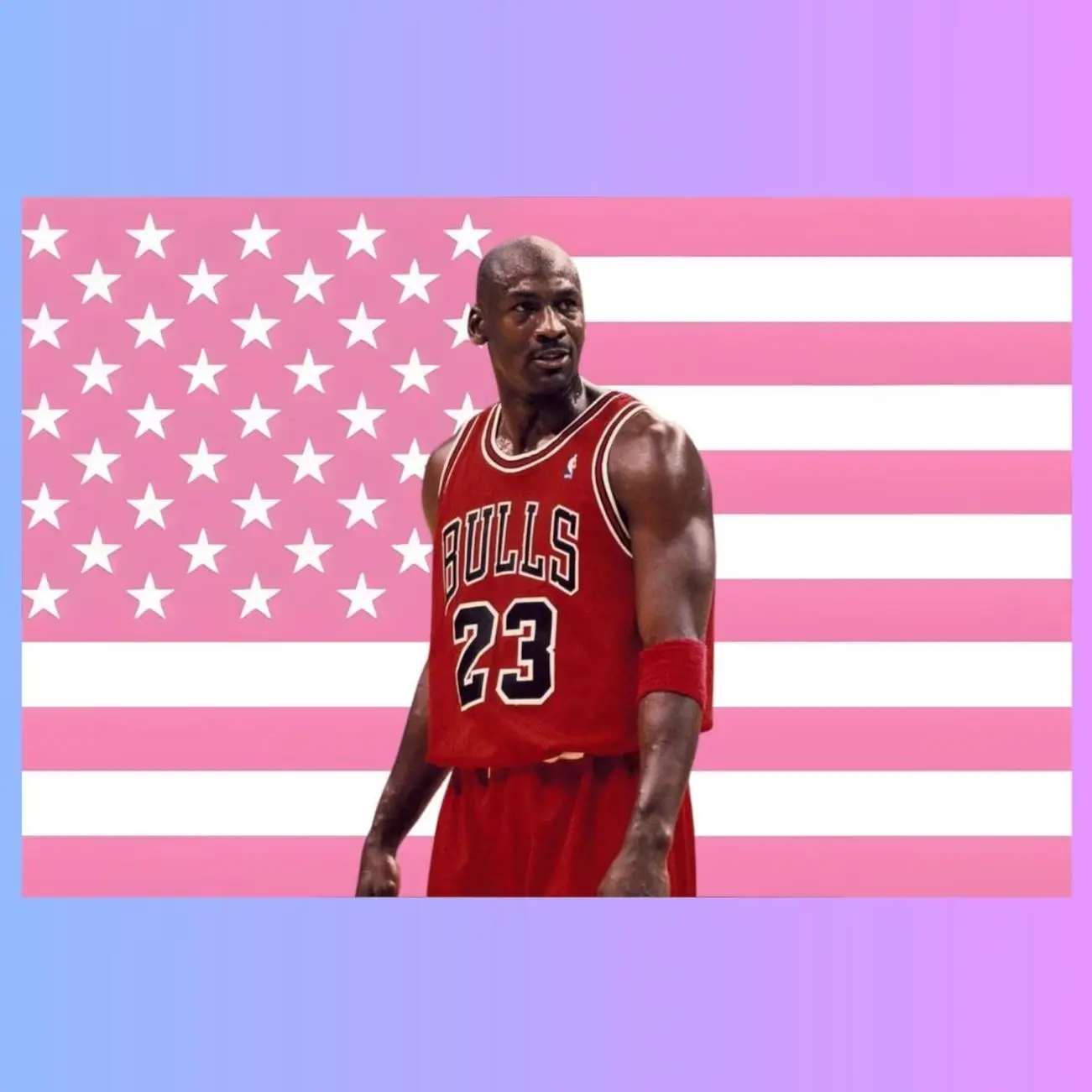 Michael Jordan Pink US Wall Tapestry Flag, Basketball Wall Art, Sports Bedroom Decor, Fan Banner