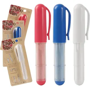 (3-pack) Fabric Chalk Markers -Erase Tailor's Chalk for Quilting and Sewing - Compatible with  Fabrics - With Dosing Wheel Technology, Red, Blue, White