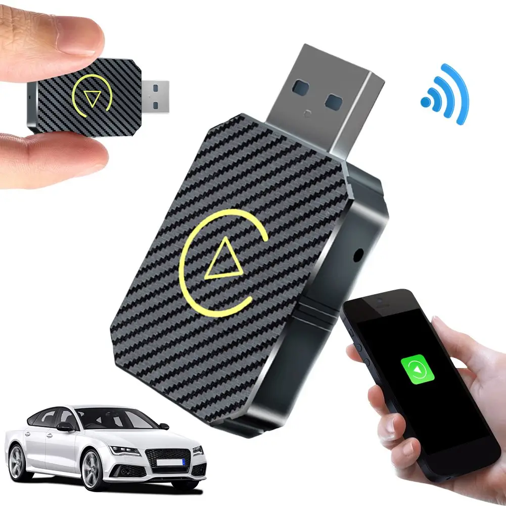 2-in-1 Android Car Wireless & Carplay Wireless Adapter, Switch from Wired to Wireless, Dongle for Cars with AA & Carplay, USB C/A, Plug and Play, Stur