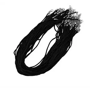 Mandala Crafts Satin Cord Necklace Cord with Clasp Bulk 100 PCs - Necklace String for Jewelry Making Supplies 18 Inches Black Rope Necklace Cords for Pendants Bracelet