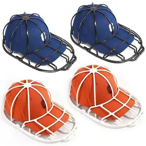 4 Pack Baseball Hat Washer Caps,Hat Cleaner Fit for Adult/Kid's Ball Hat Washer Frame Cage,Hat Protector Racks for Washing Machine（2 White 2 Black）