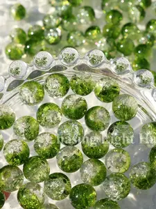 50pcs 10mm Gradient Snowflake Crackle Glass Beads It is vibrant green, full of vibrancy, perfect for DIY jewelry making, bracelets, necklaces and other handicraft making
