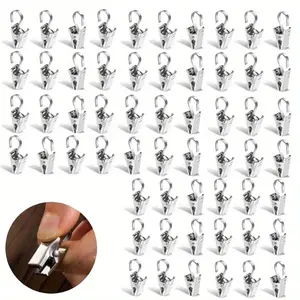100 Pack Stainless Steel Light Clips for Outside String Lights Car Party Decor Hanging Photo Camping Tents Arts Crafts Display