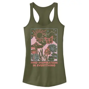 Juniors Womens Lost Gods Find Inspiration in Everything Racerback Tank Top