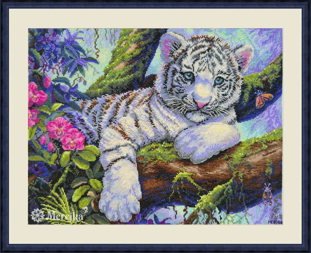 White Tiger Counted Cross Stitch Kit by Merejka K-260