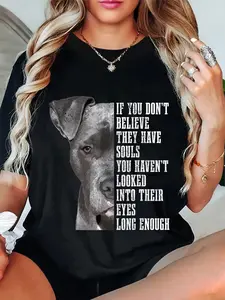 100% Cotton Unisex Pitbull Lover Dog Mom Dad Pitbull T-Shirt for Men Women