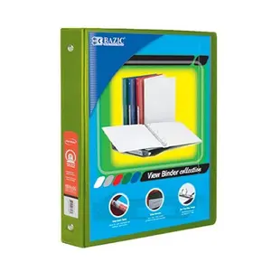 Bazic  BAZIC 1" Lime Green 3-Ring View Binder w/ 2-Pockets Case of 12