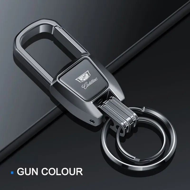 Metal Car Emblems Keychain Key Ring Chain, Anti-Loss Keyring Pendant for Cadillac Models, Durable & Stylish Accessory, Car Ornament, Car Trinkets, Boujee Car Accessories, Car Key Chains