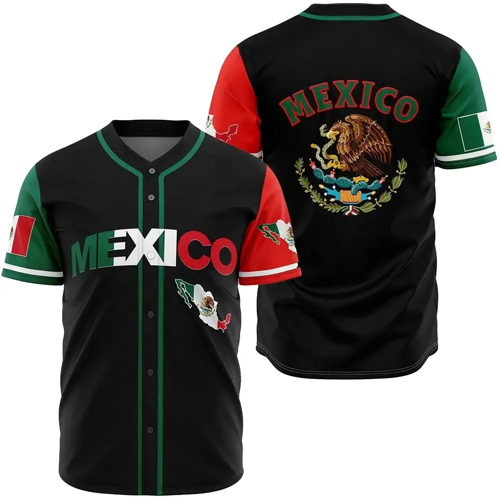 Unisex Adult Mexico Baseball Jersey Breathable Comfortable Quick Dry Water-Resistant Man Woman