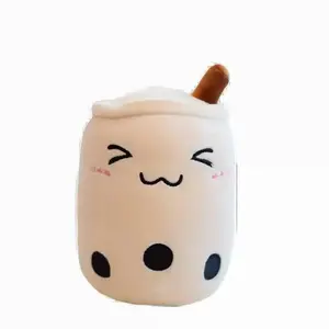 Boba Milk Tea Plushie Soft Stuffed Toy (White-Eyes Closed)