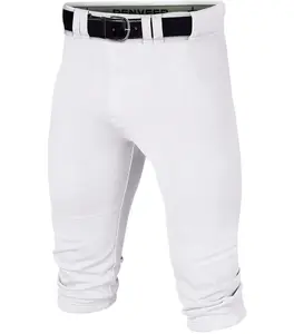 Penveer Knicker-Style Male Adult Baseball Pants, Durable Snap Zip, Elastic Bottom (White)