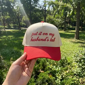 Put it on my Husband's Tab Embroidered Funny Trucker Hat For Girls