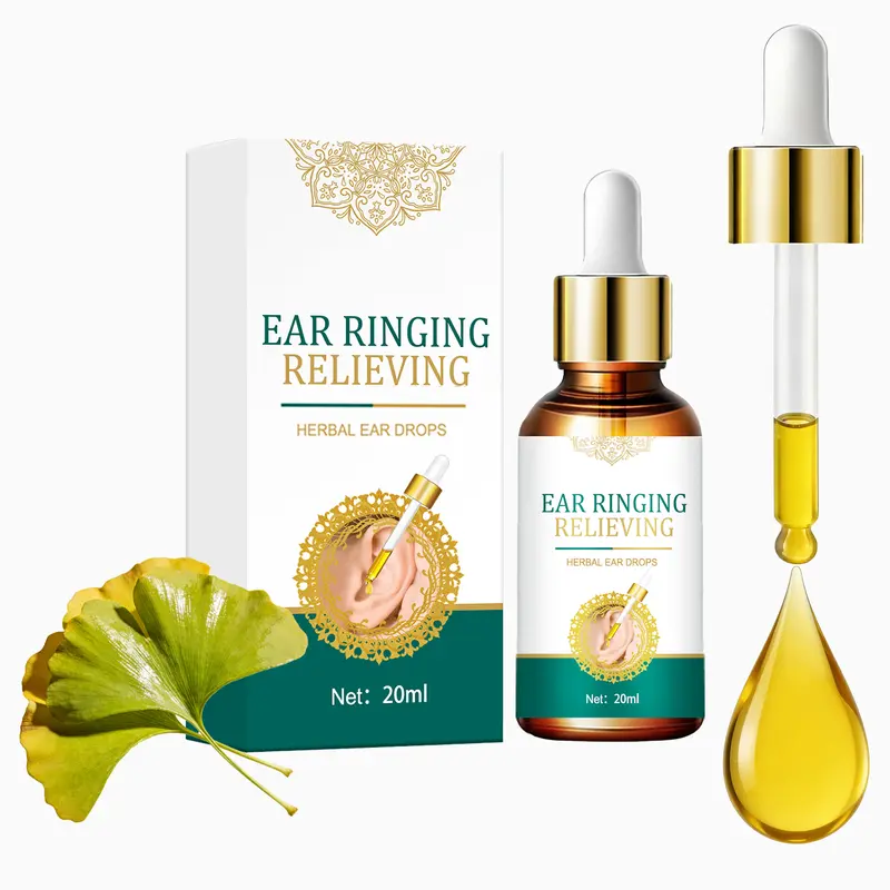 TrueRelief Ginkgo Biloba Ear Drops - Ginkgo Herbal Care Liquid for Tinnitus Relief, Cleansing, Soothes Itch, Pressure Reduction, 20ml, 36-Month Shelf Life, Simple Daily Care, Contains Neither Irritants Nor Harsh Chemicals, Single Item