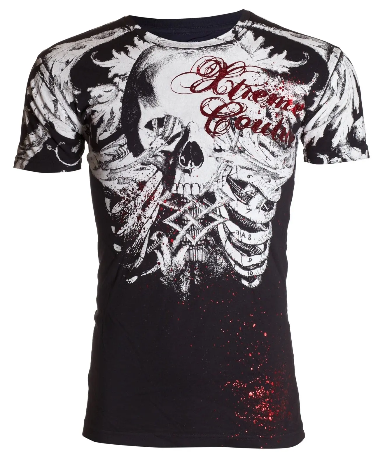 XTREME COUTURE Men's Short-Sleeve Persimmon Round Neck Cotton T-Shirt, Casual Graphics Print Streetwear Tops