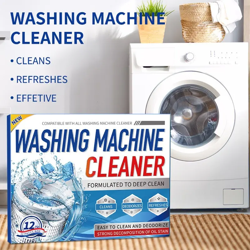 12pcs/24pcs Washing Machine Tub Cleaning Tablets, Automatic Washer Detergent Tablets, Stain Removal, Stain Remover, No Pesticide, Ca Prop 65 Compliant