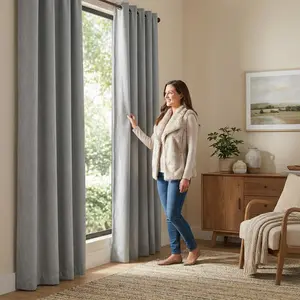 Cozy Curtain 2 Panels 52x84inch of fully opaque solid color circle-patterned curtains, 100% light-blocking, thick, wrinkle-free, and with a high-end feel. Blackout Window Cover Home Textile Blackout Privacy Grommet Curtains Set L69